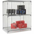 Global Industrial 1-Tier 2 Door Wire Mesh Security Locker, 60inWx24inDx72inH, Gray, Unassembled 184093